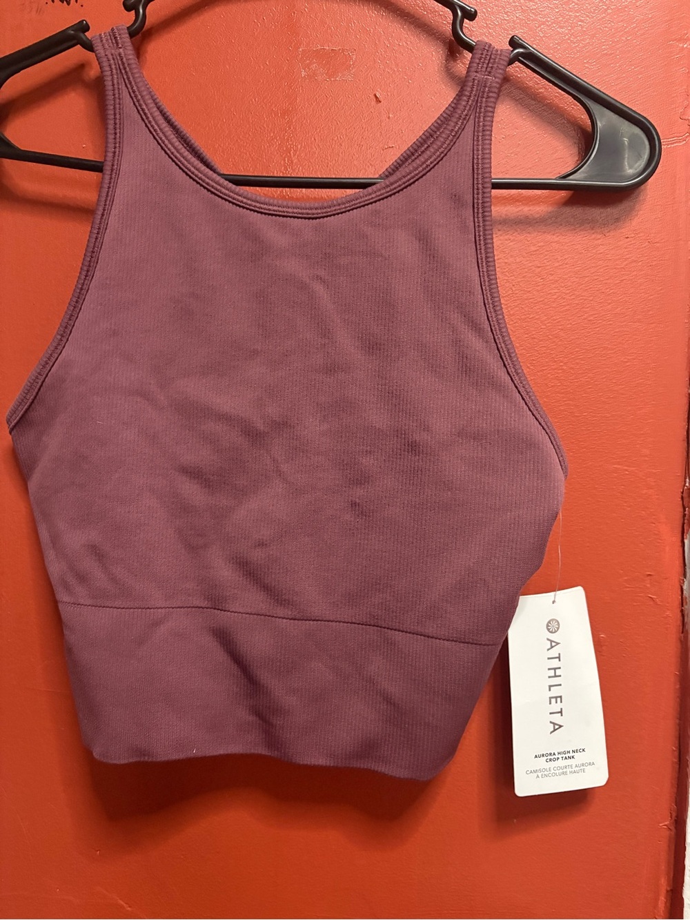 Athleta Rose-Mauve High Neck Cropped Athletic Tank